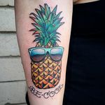 Pineapple tattoo by Alex Coulter. #fruit #pineapple #shades #summer #AlexCoulter