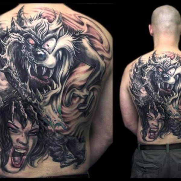 The Tasmanian devil done by Ryan Gould at Black Mammoth Tattoo in Manhattan  KS  rtattoos