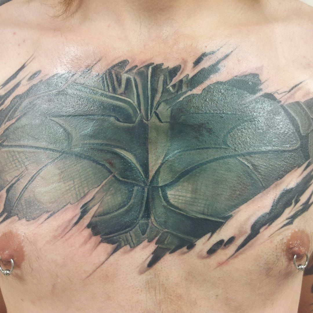 Cool Bat Tattoo on Chest for Men  Batman tattoo Bats tattoo design Chest  tattoo men
