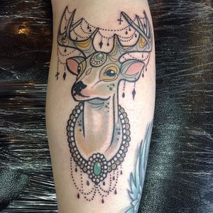 Deer tattoo by Dawnii Fantana. #Disney #cute #girly #kawaii #deer
