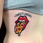 Rolling Pizza #MitchellRamage #PizzaTattoo #pizzalovers #pizza #pizzaday #diadapizza #rollingstones #mouth #boca #lingua #tongue
