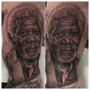 A pristine portrait of Morgan Freeman by Duncan Whitfield (IG—custompropaganda). #blackandgrey #CustomPropaganda #DuncanWhitfield #MorganFreeman #portraiture