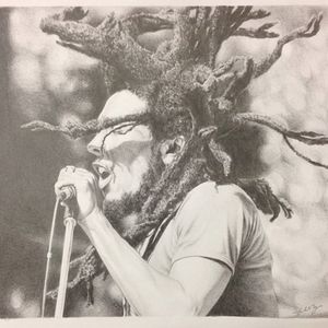 Bob Marley. (via IG - eevz) #IvaChavez #Realism #Portrait #Celebrities #BobMarley