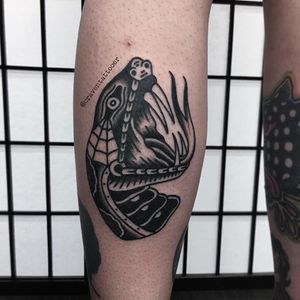 Blackwork Dietzel Snake Tattoo by Matt Craven Evans #dietzelsnake #dietzel #AmundDietzel #amunddietzelflash #snakehead #blackworksnake #MattCravenEvans