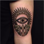 Eye tattoo by Hilary Jane Petersen #HilaryJanePetersen #nature #neotraditional #eye #cactus