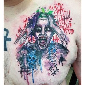 Joker Tattoo by Joanne Baker #JaredLeto #Joker #JokerTattoos #SuicideSquad #Portrait #JoanneBaker