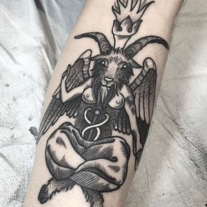 Baphomet Tattoo by ShawnX666 #baphomet #occult #darkart #occultart #goat #satanicgoat #ShanX666