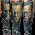 Color realism Frankenstein tattoo by Tater Tatts. #realism #TaterTatts #Frankenstein #colorrealism