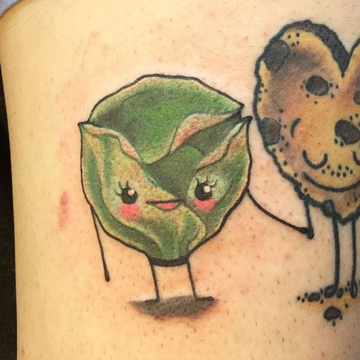 Tattoo uploaded by Stacie Mayer • Cute brussels sprout holding hands