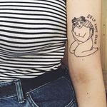 Self Love Club tattoo alongside an original Cannon illustration via instagram frances_cannon #selfloveclub #francescannon #mentalhealth #selflove #bodypositivity #text #illustration