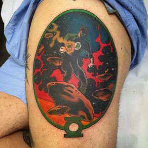 Green Lantern Tattoo by Pete Goerlitz #GreenLantern #GreenLanternTattoo #DCComics #DCTattoos #ComicTattoos #SuperheroTattoos #Superhero #PeteGoerlitz