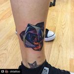 Galaxy origami rose tattoo by Chauncey Köchel. #rose #origami #rose #flower #ChaunceyKöchel