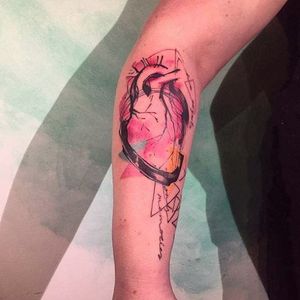 Sketch style abstract heart tattoo by Mara Koekoek. #penandink #abstract #watercolor #MaraKoekoek #sketch #heart