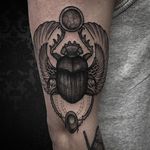 Scarab Beetle Tattoo by Luca Cospito #scarab #blackwork #blackworkartist #blackink #darkart #darkartist #spanishartist #LucaCospito