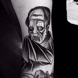 Dark and creepy monster Tattoo by Moises Jimenez @thecrocodile666 #MoisesJimeneztattoo #Black #Blackwork #Blacktattoo