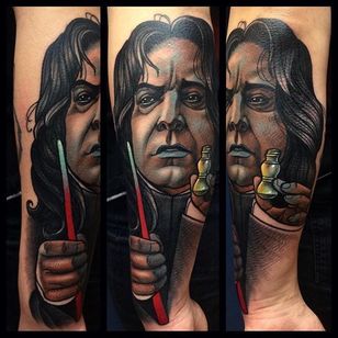 Tatuaje de Snape por Bartosz Panas