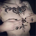 Precious tattoo by Miss Voodoo #MissVoodoo #ornamental #lace #mehndi #chandelier #feather #jewel