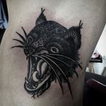 A vocal Tasmanian devil tattoo by Esther DeMiguel. #traditional #blackandgrey #TasmanianDevil #animal #Australiananimal #fauna #EstherDeMiguel