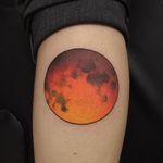 Moon Tattoo by Morgane Jeane #moon #moontattoo #contemporarytattoos #delicatetattoo #moderntattoo #colorful #colorfultattoo #bestattoos #frenchtattoo #MorganeJeane