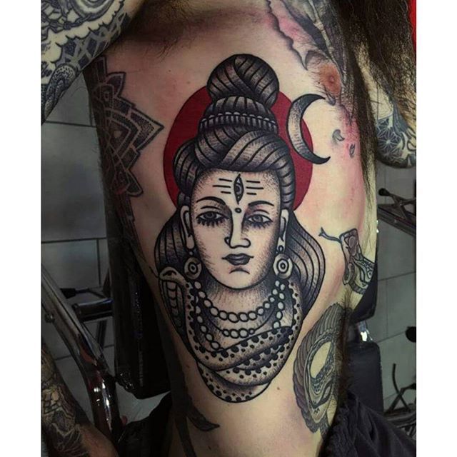 Tattoo uploaded by Robert Davies • Shiva Tattoo by Agelos TFB #Shiva  #Hinduism #deity #traditional #AgelosTFB • Tattoodo