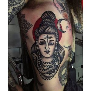 Shiva Tattoo by Agelos TFB #Shiva #Hinduism #deity #traditional #AgelosTFB