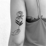 Rose tattoo by Carlo Amen #CarloAmen #minimalistic #linework #blackwork #rose