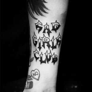 Sad girl tattoo by Clare Frances. #blackwork #sad #sadgirl #sadgirlclub #subculture