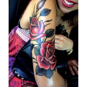 Tattoo uploaded by katievidan • Famous Roses via @timehendricks  #flowertattoo #floral #flower #botanical #birthflower #june #rose • Tattoodo