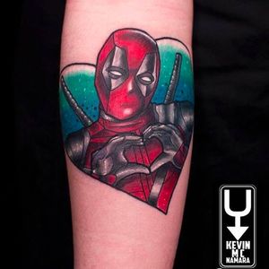 Spread the Love, spread the ink! Deadpool tattoo by Kevin McNamara #Deadpool #KevinMcNamara