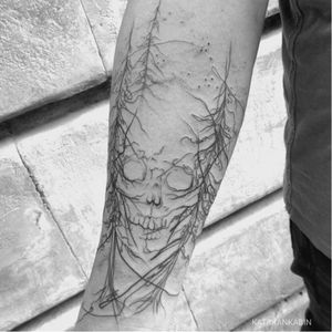 Skull tattoo by Katakankabin #Katakankabin #linework #sketch #abstract #skull