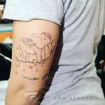 Fine line tattoo by Ana Abrahão. #AnaAbrahao #fineline #subtle #pastel #girly #elephant #animal