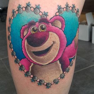 Lotso Bear heart tattoo by Alice Patulacci. #Lotso #Lotsobear #Disney #Pixar #ToyStory #AlicePatulacci