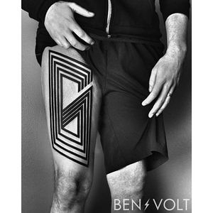 Awesome thick blacks, really clean too! Tattoo by Ben Volt. #BenVolt #geometric #black #tattoo