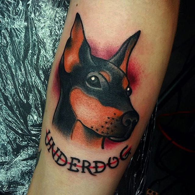 Tattoo uploaded by Tattoodo  Doberman by Marc Nava MarcNava color  doberman dog tattoooftheday  Tattoodo