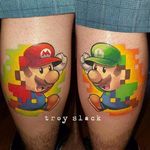 Mario e Luigi #TroySlack #nerd #geek #diadoorgulhonerd #diadatoalha #mariobros #luigi #mario #game #jogo #nintendo #pixel #pixelada