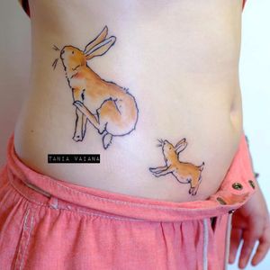 Rabbit tattoo by Tania Vaiana #TaniaVaiana #illustrative #minimalistic #rabbit