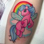 Fairy Pony Tattoo by Sam Whitehead @Samwhiteheadtattoos #Samwhiteheadtattoos #Colorful #Girly #Girlytattoo #Neotraditional #Blindeyetattoocompany #Leeds #UK #Fairy #Pony #Rainbow