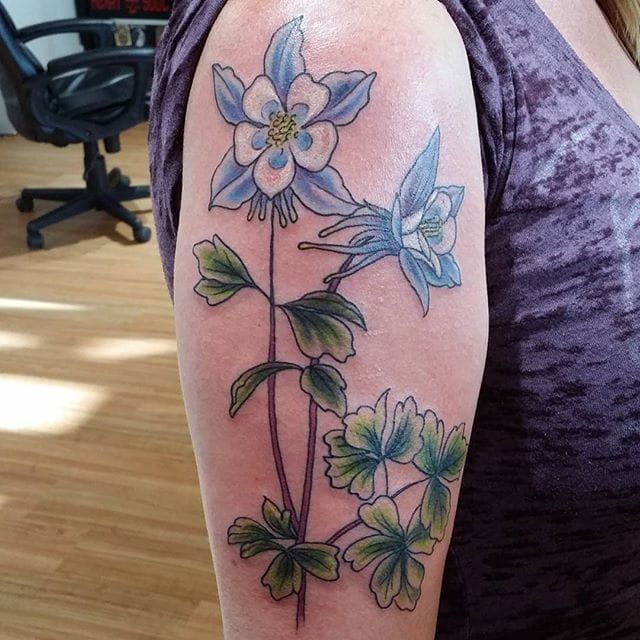 Johnny Beavers on Instagram Columbine flowers thanks Megan         Tattooartist tattoo tattoos ink art tattooart inked tattooed  tattooist tattoolife