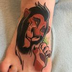 Lion King tattoo by Nikki Rex. #scar #NikkiRex #lionking #disney #waltdisney #film #movie #animated #lion #animal #scar #villain