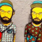 Self portrait of OSGEMEOS. #osgemeos #twins #streetart