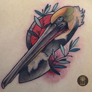 Pelican tattoo by Neto Lebo #Pelican #bird #neotraditional #NetoLebo