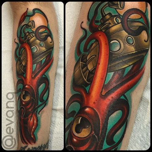 Tattoo uploaded by Robert Davies • Squid Tattoo by Evan Qualls # ...