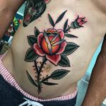 Traditional Rose Tattoo by Jonathan Montalvo @montalvotattoos #jonathanmontalvo #montalvotattoos #traditional #color #rose
