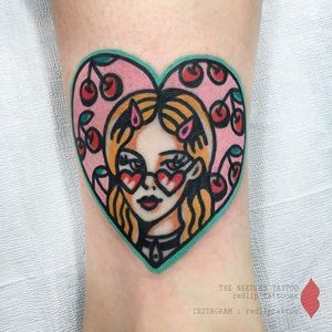 Portrait tattoo by Redlip Tattooer. #RedlipTattooer #Redlip #traditional #bold #portrait