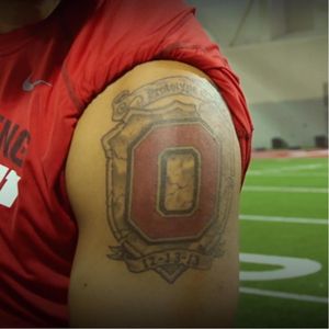 Danny Clark's Ohio State tattoo. #DannyClark #OhioState #OhioStateBuckeyes #CollegeFootball #OhioStateTattoo