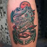 Coffee tattoo by Phil Hatchet Yau. #PhilHatchetYau #coffee #coffeelover #mug #drink #coffeelover