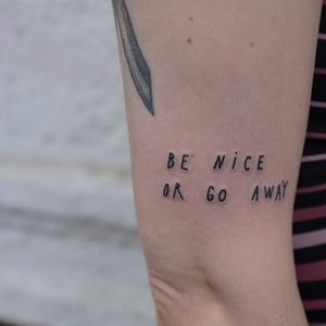 "Be Nice or Go Away" but mainly just go away by Victor Zabuga (via IG-_367_) #funny #ignorantstyle #dating #VictorZabuga