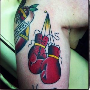 Boxing Gloves Tattoo by Ryan Rodgers #boxinggloves #boxing #sport #RyanRodgers