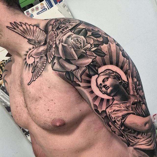 Tattoo uploaded by Pitbull Tattoo Patong Phuket Thailand • Black and grey  realistic tattoo. Arm sleeve. #blackandgrey #realistic #armsleeve #sleeve  #liontattoo #lion #eye #realism #patong #phuket #thailand • Tattoodo