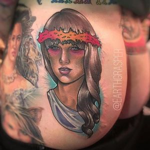 Crowned Girl Tattoo by Jonathan Penchoff @Earthgrasper #Earthgrasper #JonathanPenchoff #Neotraditional #Girl
